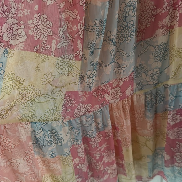 Taylor Serena patchwork chiffon maxi boho dress size 2 small NWOT - Picture 7 of 7